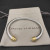 David Yurman 5mm Gold-Tone Cable Cuff Bracelet with Smooth Round End Caps