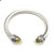 David Yurman 7mm Cable Cuff Bracelet with Rotating End Caps Yellow Diamonds