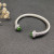 David Yurman 7mm Full Pav&Atilde;&copy; Light Green Diamond-Set End Cap Cable Bracelet