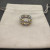 David Yurman Gold and Silver Three-Row Diamond Border Ring