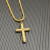 David Yurman Gold Chevron Cross White Diamond Necklace