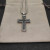 David Yurman Double Twist Cross Pendant Necklace with Black Diamonds, 3mm Cable Chain, Length 50cm + 5cm / 60cm + 5cm