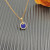 David Yurman 17.8mm Gold Round Lapis Lazuli Diamond Necklace