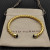 David Yurman 6mm Gold Black Onyx Cable Cuff Bracelet