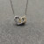 David Yurman Gold and Silver Double Heart Clasp Pendant Necklace, 1.5mm Chain, Length 45cm + 5cm