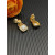 David Yurman Gold White Agate Square Cable Drop Earrings