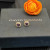 David Yurman 7mm Gold Square Purple Diamond Stud Earrings