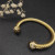 David Yurman Gold Tone 7mm Brown Diamond End Cuff Bracelet