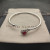 David Yurman 3mm Cable Square Red Diamond Bracelet