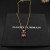 David Yurman Gold 11mm Four-Prong Purple Diamond Necklace
