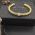 David Yurman 7mm Gold-Tone Beaded Cable Bracelet with White Diamond Accents