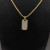 David Yurman Gold Pav&Atilde;&copy; White Diamond Tag Necklace 3mm Chain