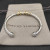 David Yurman 4mm Cable Cuff Bracelet with Rotating Curved Round End Caps