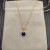 David Yurman 17.8mm Gold Round Lapis Lazuli Diamond Necklace