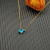 David Yurman Gold 8mm Four-Prong Blue Diamond Necklace
