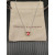 David Yurman Silver 8mm Four-Prong Red Diamond Necklace Adjustable 42+3+3cm