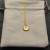 David Yurman Gold Diamond Initial V Disc Pendant Necklace