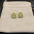 David Yurman 7mm Gold Square Green Diamond Stud Earrings