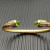 David Yurman 5mm Gold-Tone Cable Cuff Bracelet Light Green Diamonds