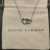 David Yurman Silver Double Heart Clasp Necklace, 1.5mm Chain, 45+5cm Adjustable Length