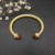 David Yurman Gold Tone 7mm Champagne Diamond End Cuff Bracelet