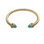 David Yurman 5mm Gold Angled Blue Chalcedony Cuff Bracelet, Fits Wrist Size 16cm - 20cm