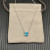 David Yurman Silver 8mm Four-Prong Blue Diamond Necklace Adjustable 42+3+3cm