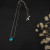 David Yurman 8mm Blue Sapphire Four-Prong Pendant Necklace