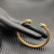 David Yurman 5mm Gold-Tone Cable Cuff Bracelet Light Green Diamonds