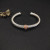 David Yurman 7mm Sterling Silver Cable Cuff Bracelet with Gold Bead End Caps Pink Diamonds