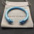 David Yurman 7mm Light Blue Colorful Enamel Cuff Bracelet, Fits Wrist Size 16cm - 20cm
