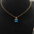 David Yurman Gold 11mm Four-Prong Blue Diamond Necklace