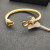 David Yurman Gold-Tone 7mm Diamond Hook Head Cuff Bracelet