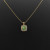 David Yurman Gold Square Green Diamond Pendant Necklace, 1.5mm Chain, Length 45cm + 5cm