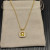 David Yurman Gold Square Yellow Diamond Pendant Necklace, 1.5mm Chain, Length 45cm + 5cm