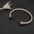 David Yurman 5mm Gold-End Deep Green Diamond Cable Cuff Bracelet