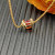 David Yurman Gold 8mm Four-Prong Red Diamond Necklace