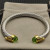David Yurman 7mm Gold-Tone End Caps Sterling Silver Cable Cuff Bracelet 5-Row Pav&Atilde;&copy; Light Green Diamonds
