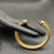 David Yurman 7mm Gold-Tone Cable Cuff Bracelet Brown Diamonds