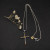 David Yurman Gold and Silver Cross Pendant Necklace with Cable Details
