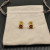 David Yurman 8mm Gold Four-Prong Red Diamond Stud Earrings