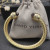David Yurman 7mm Gold Cable Cuff Bracelet with Purple Diamond End Caps and Inlay