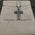 David Yurman Double Twist Cross Pendant Necklace with Black Diamonds, 3mm Cable Chain, Length 50cm + 5cm / 60cm + 5cm