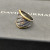 David Yurman Silver Gold and Silver Saddle Ring