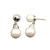 David Yurman Silver 8mm and 10mm Double Pearl Drop Earrings
