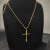 David Yurman Gold-Tone Diamond Cross Pendant Necklace