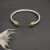 David Yurman 5mm Gold-End Light Green Rectangular Stone Cable Cuff Bracelet
