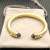 David Yurman 7mm Gold-Tone Cable Cuff Bracelet Purple Diamonds