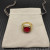 David Yurman Gold 14mm Square Red Pav&Atilde;&copy; Diamond Ring