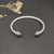 David Yurman 5mm Gold and Silver Cable Cuff Bracelet with Smooth Round End Caps